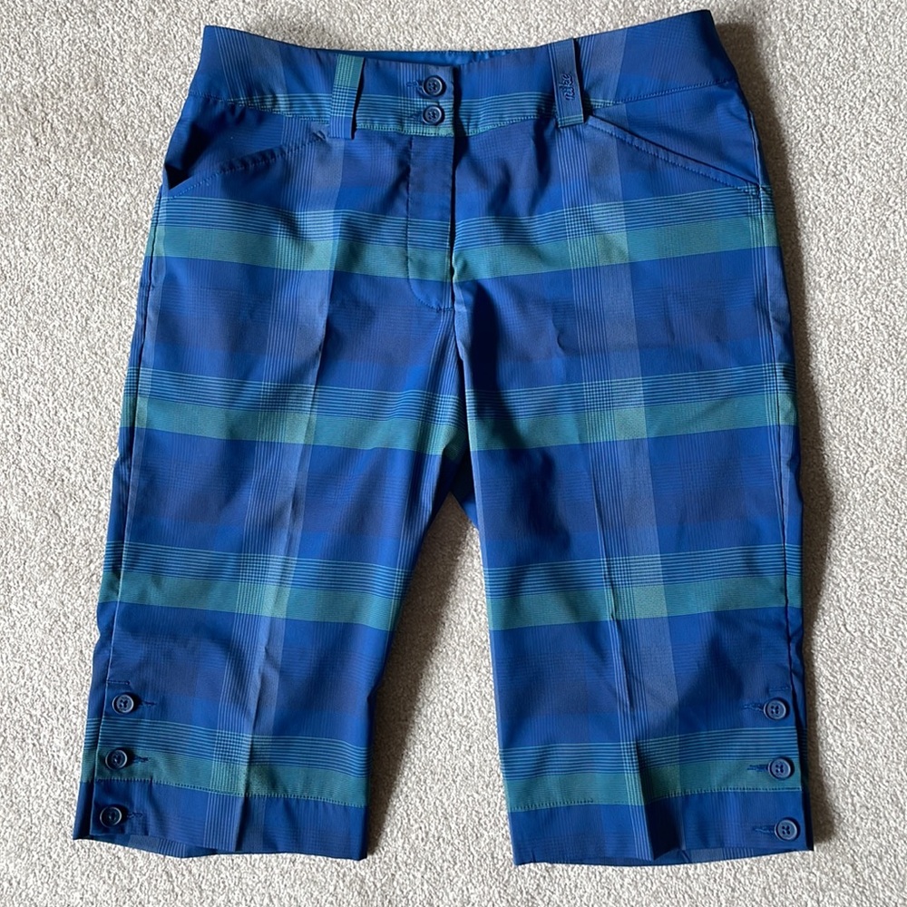 - Nike Golf Dri-Fit Plaid Golf Capri Shorts